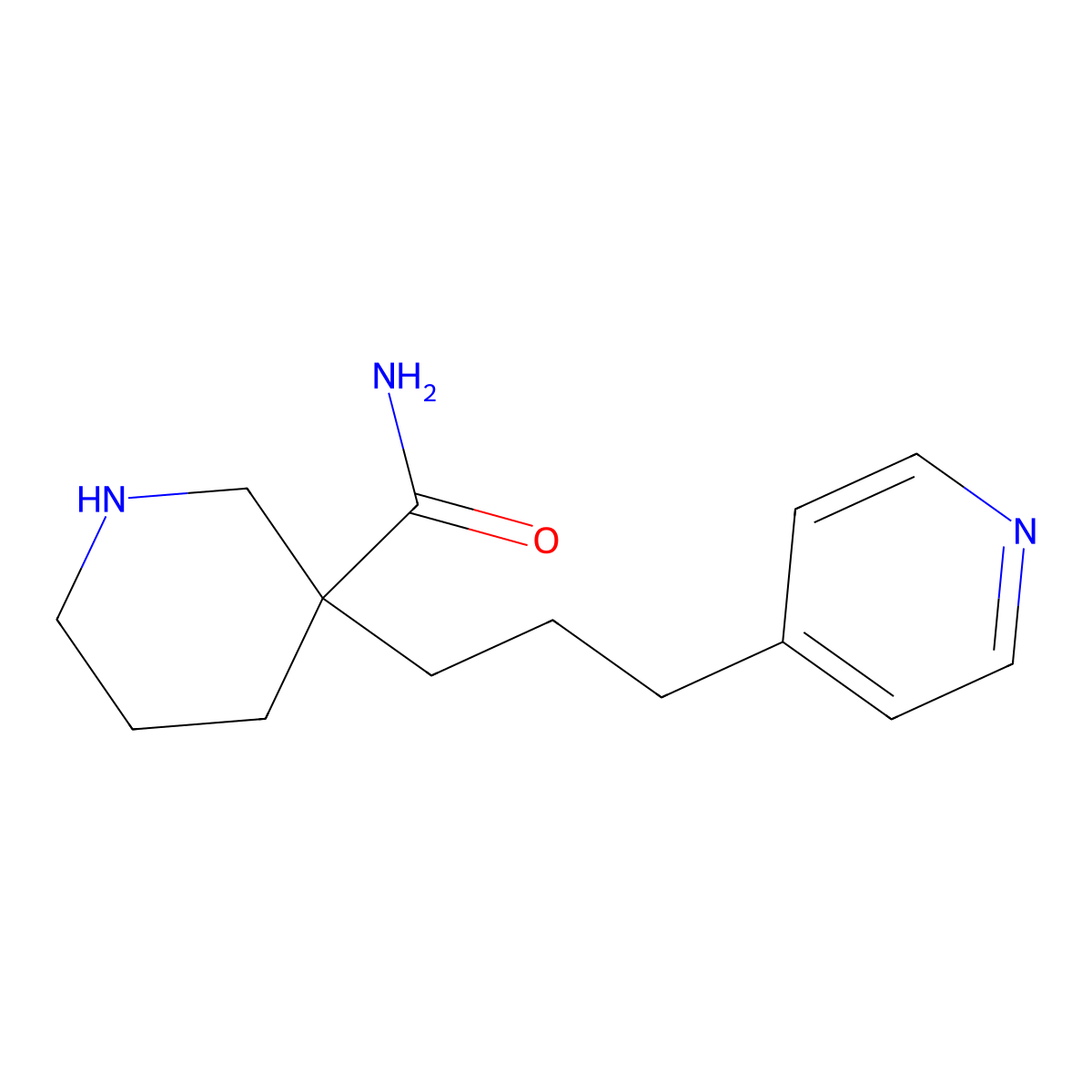 3-(3-(Pyridin-4-yl)propyl)piperidine-3-carboxamide molecular structure, CAS 1316222-64-6