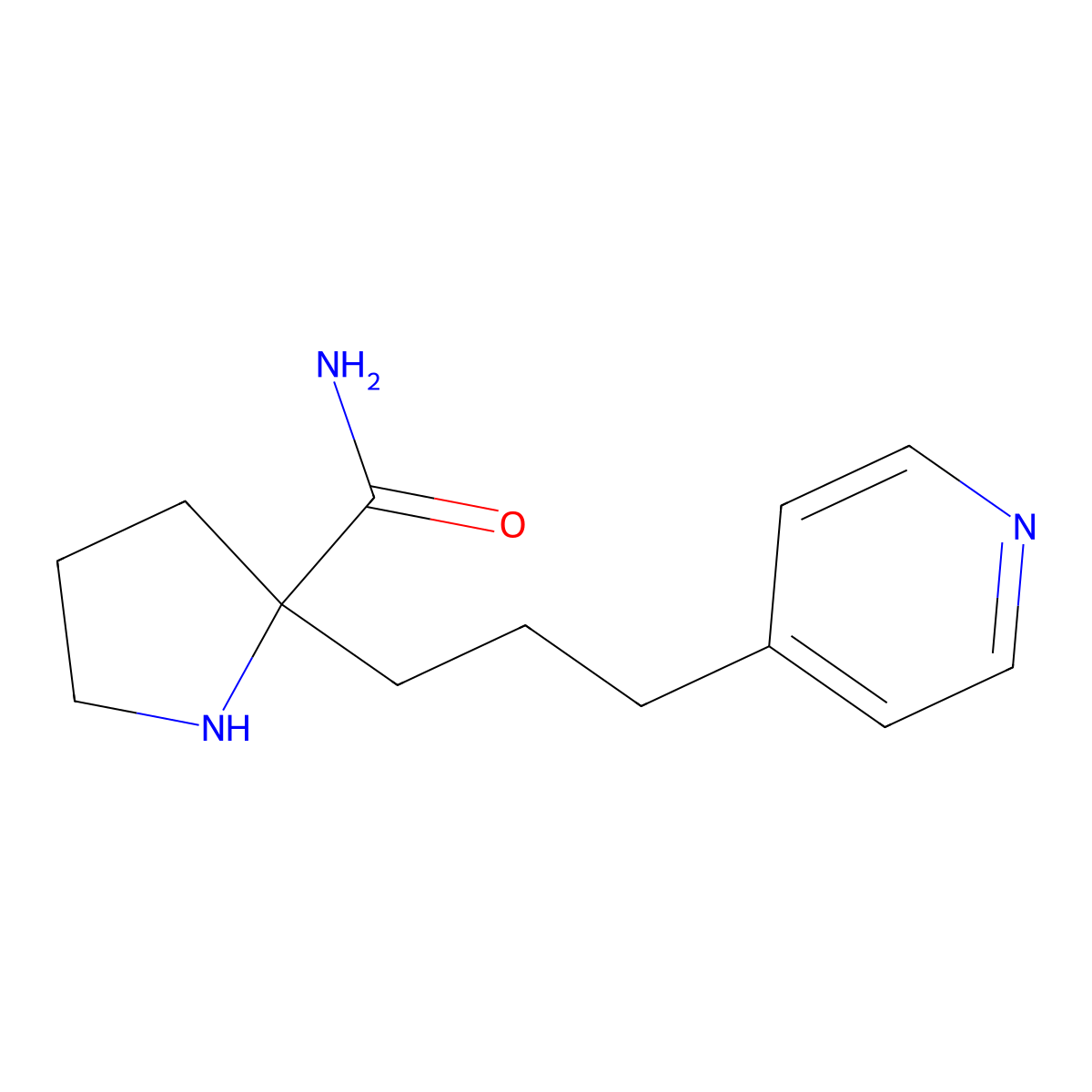 2-(3-(Pyridin-4-yl)propyl)pyrrolidine-2-carboxamide molecular structure, CAS 1316222-65-7