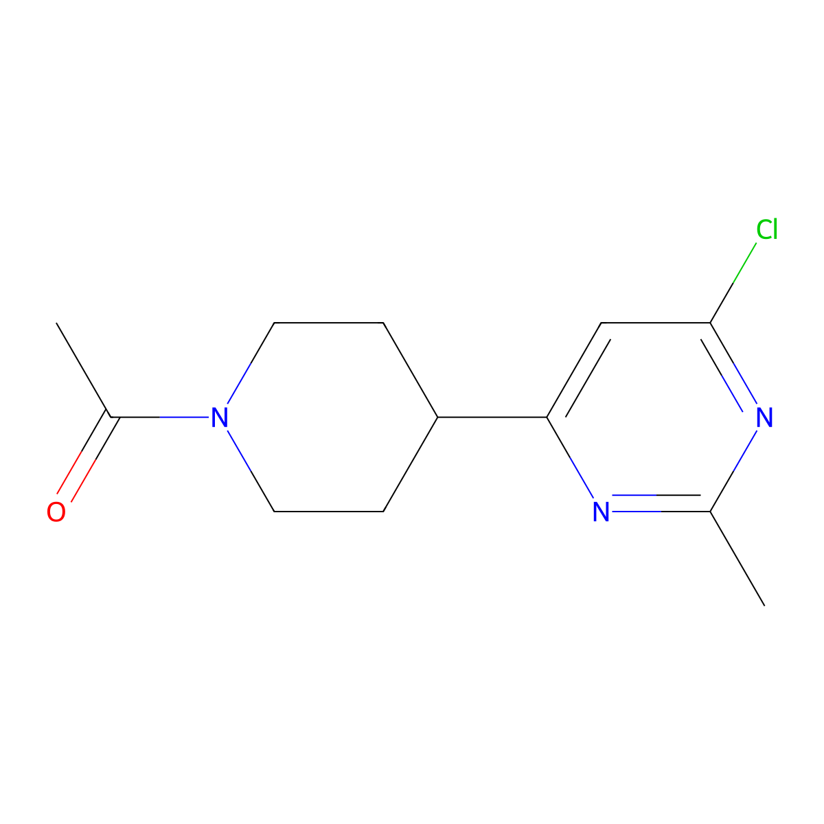 1-(4-(6-Chloro-2-methylpyrimidin-4-yl)piperidin-1-yl)ethan-1-one molecular structure, CAS 1316222-67-9