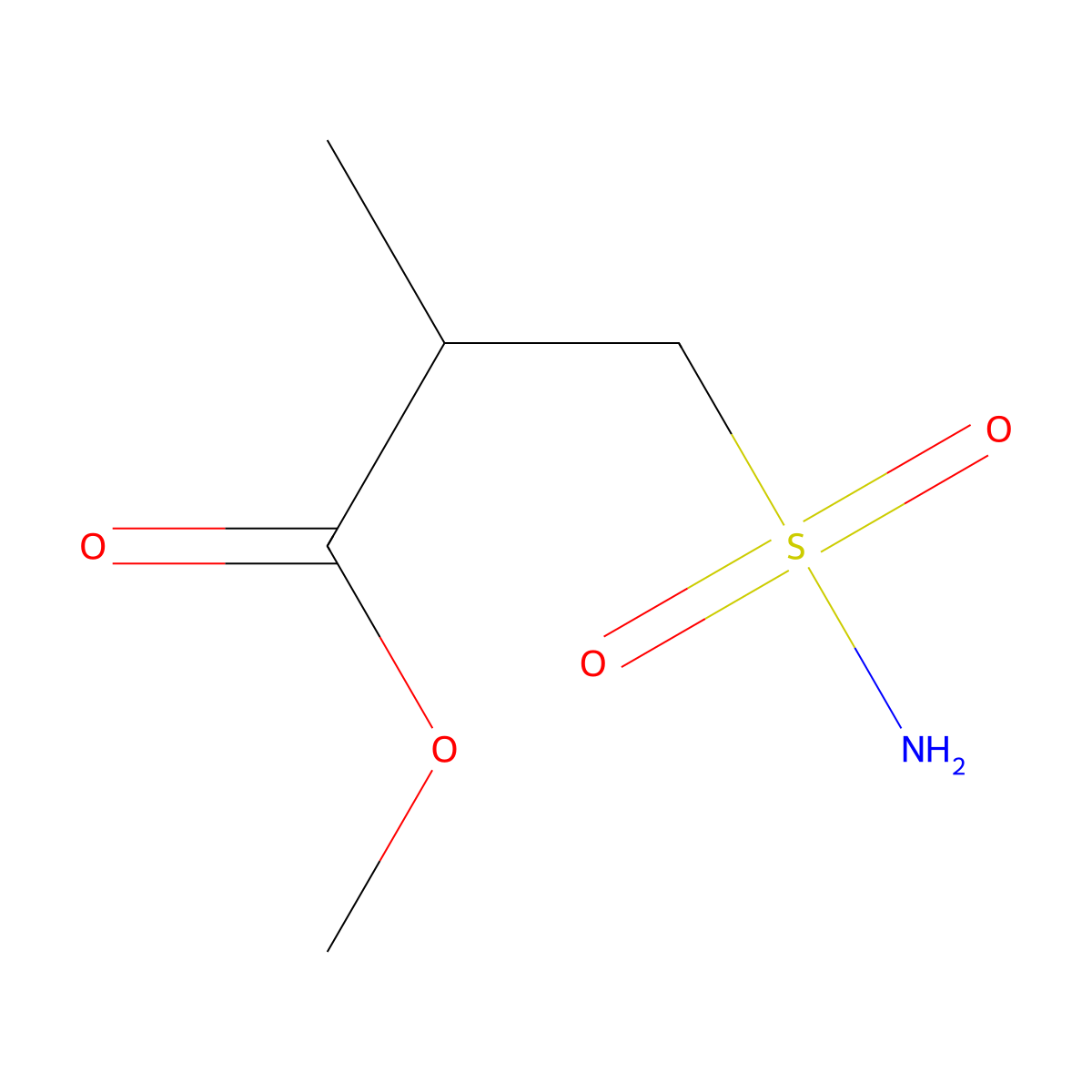 Methyl 2-methyl-3-sulfamoylpropanoate molecular structure, CAS 1316222-70-4