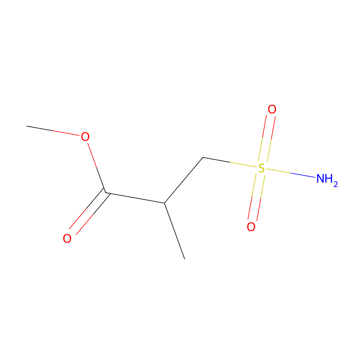 Methyl 2-methyl-3-sulfamoylpropanoate molecular structure, CAS 1316222-70-4