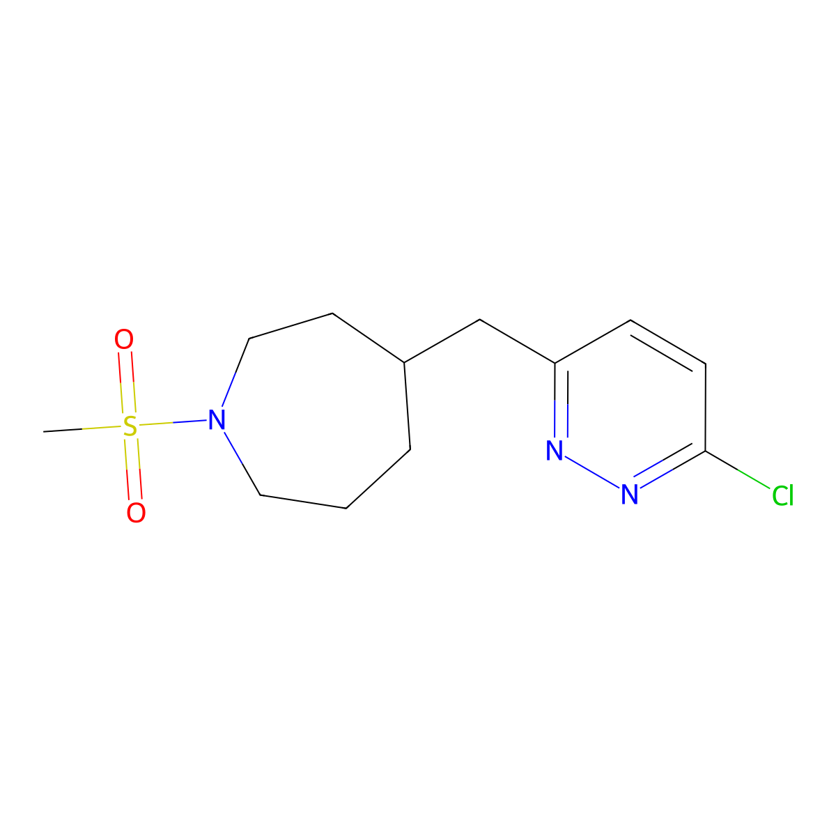 4-((6-Chloropyridazin-3-yl)methyl)-1-(methylsulfonyl)azepane molecular structure, CAS 1316222-79-3