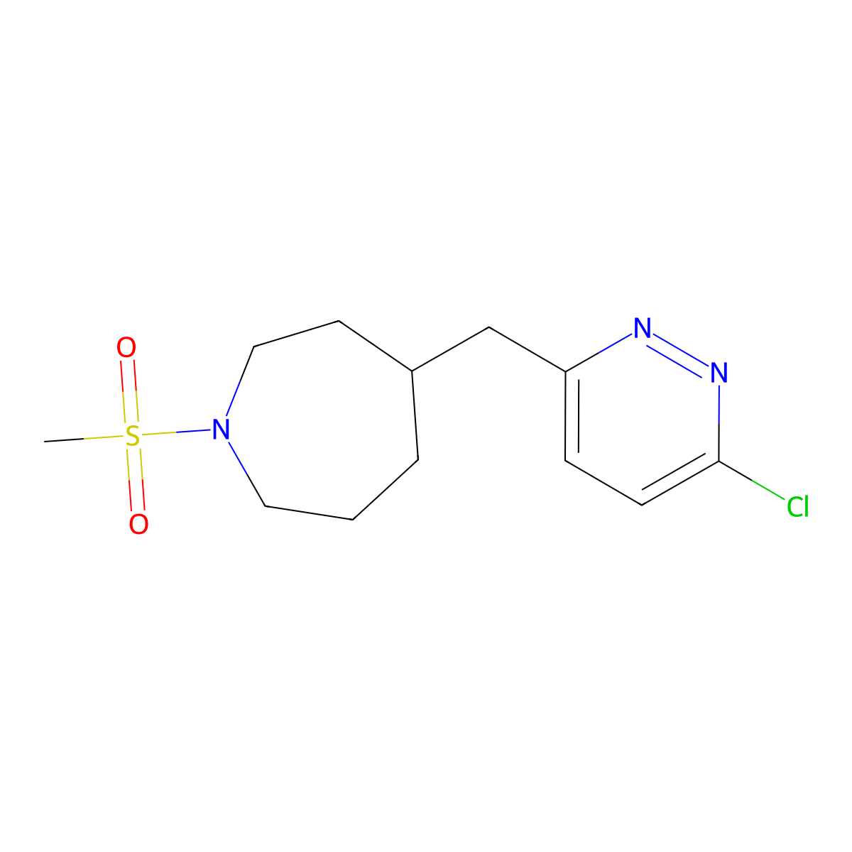 4-((6-Chloropyridazin-3-yl)methyl)-1-(methylsulfonyl)azepane molecular structure, CAS 1316222-79-3