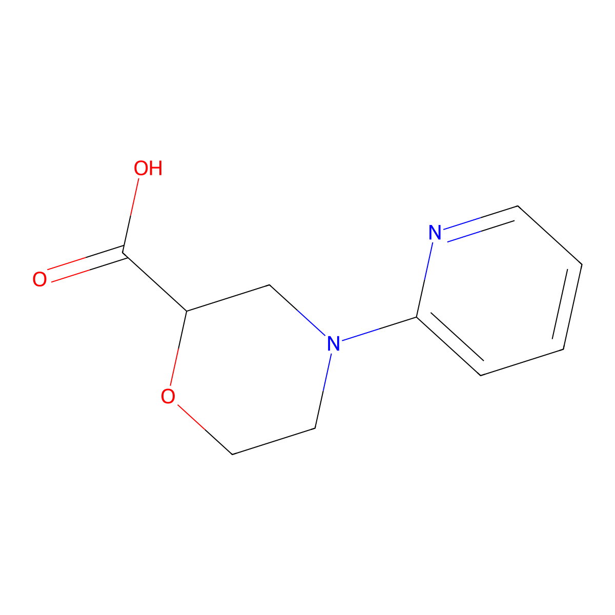 4-(Pyridin-2-yl)morpholine-2-carboxylic acid molecular structure, CAS 1316223-05-8