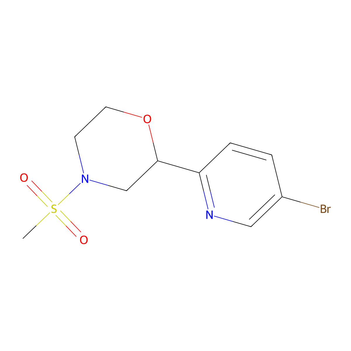 2-(5-Bromo-pyridin-2-yl)-4-methanesulfonyl-morpholine molecular structure, CAS 1316223-19-4
