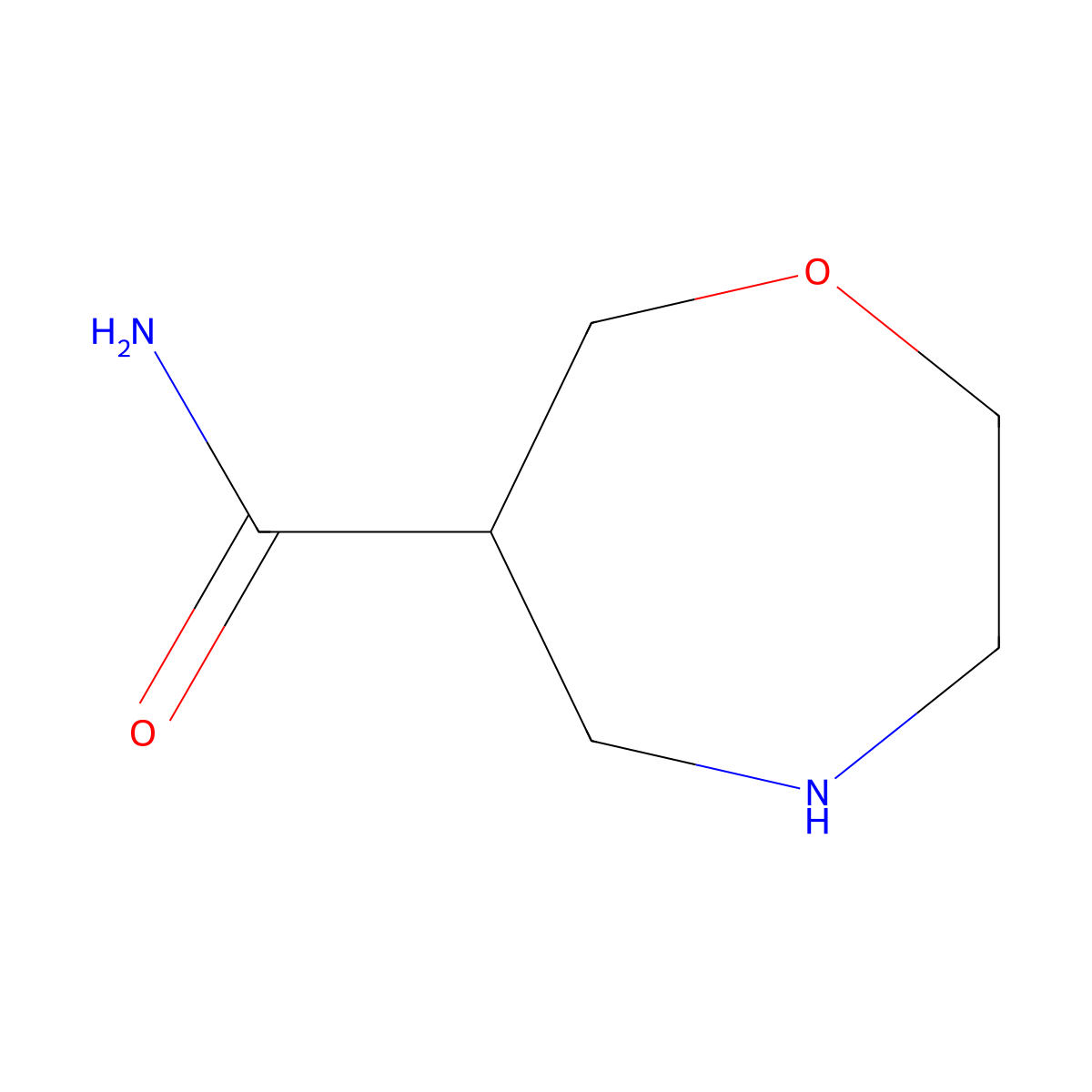 1,4-Oxazepane-6-carboxamide molecular structure, CAS 1316223-37-6