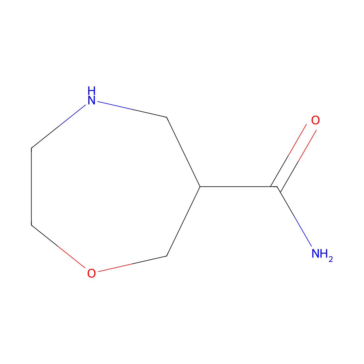 1,4-Oxazepane-6-carboxamide molecular structure, CAS 1316223-37-6