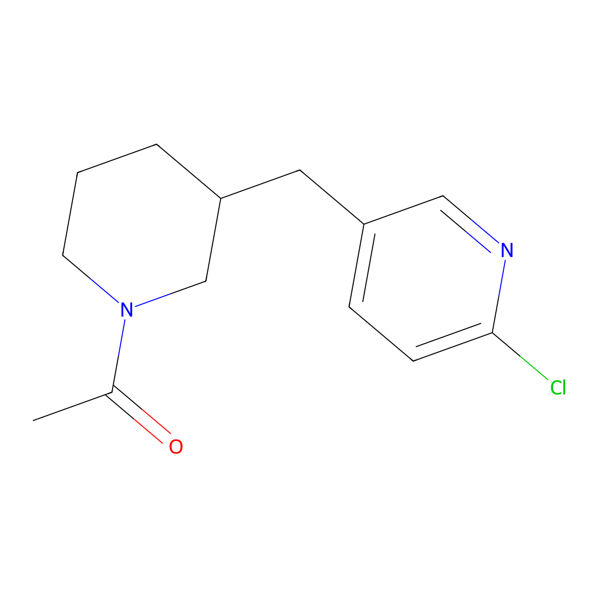1-(3-((6-Chloropyridin-3-yl)methyl)piperidin-1-yl)ethanone molecular structure, CAS 1316223-57-0