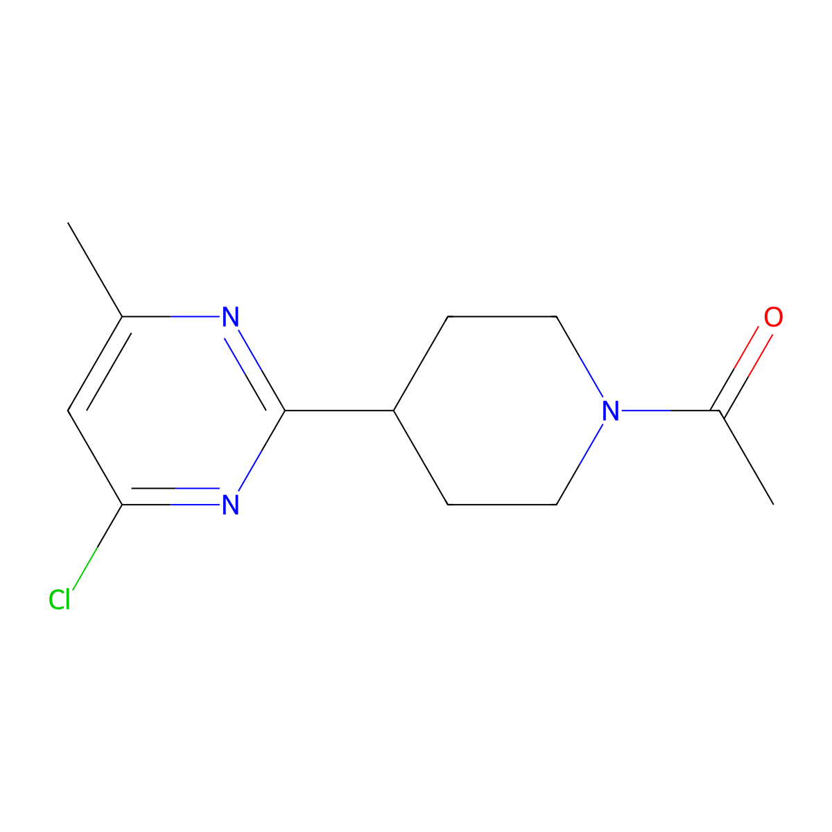 1-(4-(4-Chloro-6-methylpyrimidin-2-yl)piperidin-1-yl)ethanone molecular structure, CAS 1316223-78-5