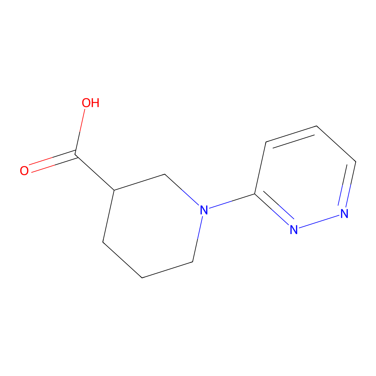 1-(Pyridazin-3-yl)piperidine-3-carboxylic acid molecular structure, CAS 1316223-87-6