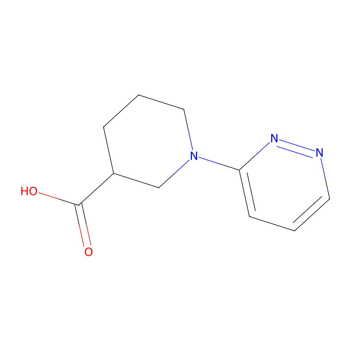 1-(Pyridazin-3-yl)piperidine-3-carboxylic acid molecular structure, CAS 1316223-87-6