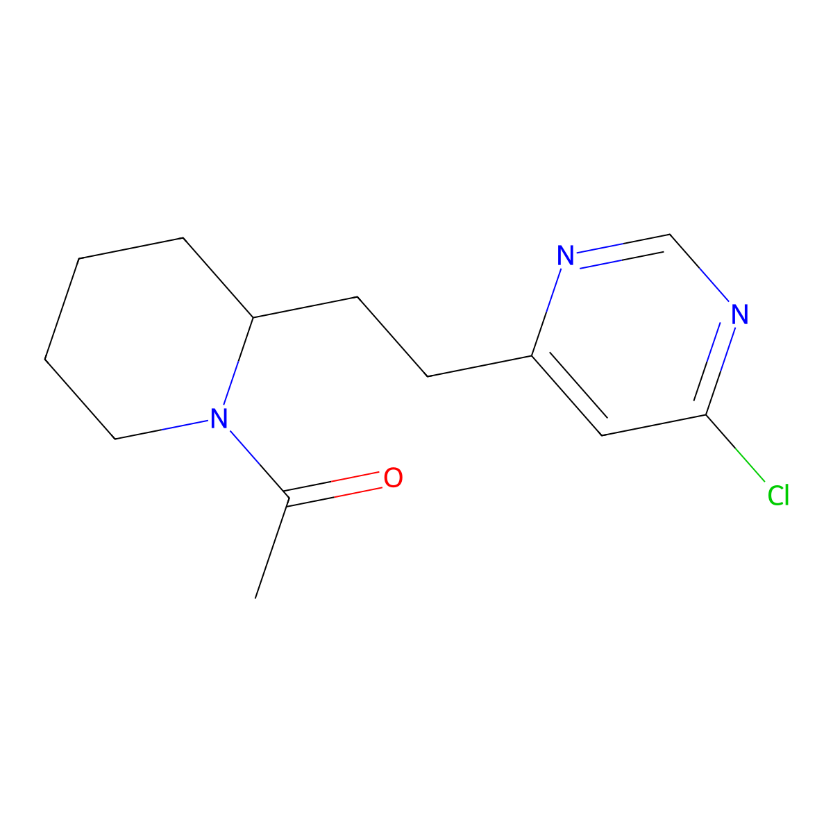 1-(2-(2-(6-Chloropyrimidin-4-yl)ethyl)piperidin-1-yl)ethanone molecular structure, CAS 1316223-90-1