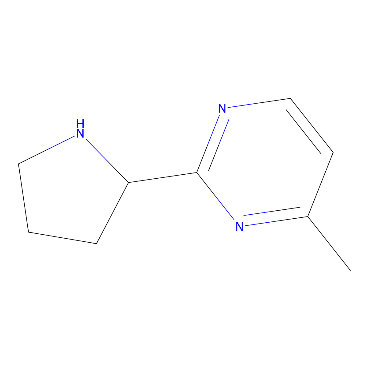 4-Methyl-2-(pyrrolidin-2-yl)pyrimidine molecular structure, CAS 1316224-03-9