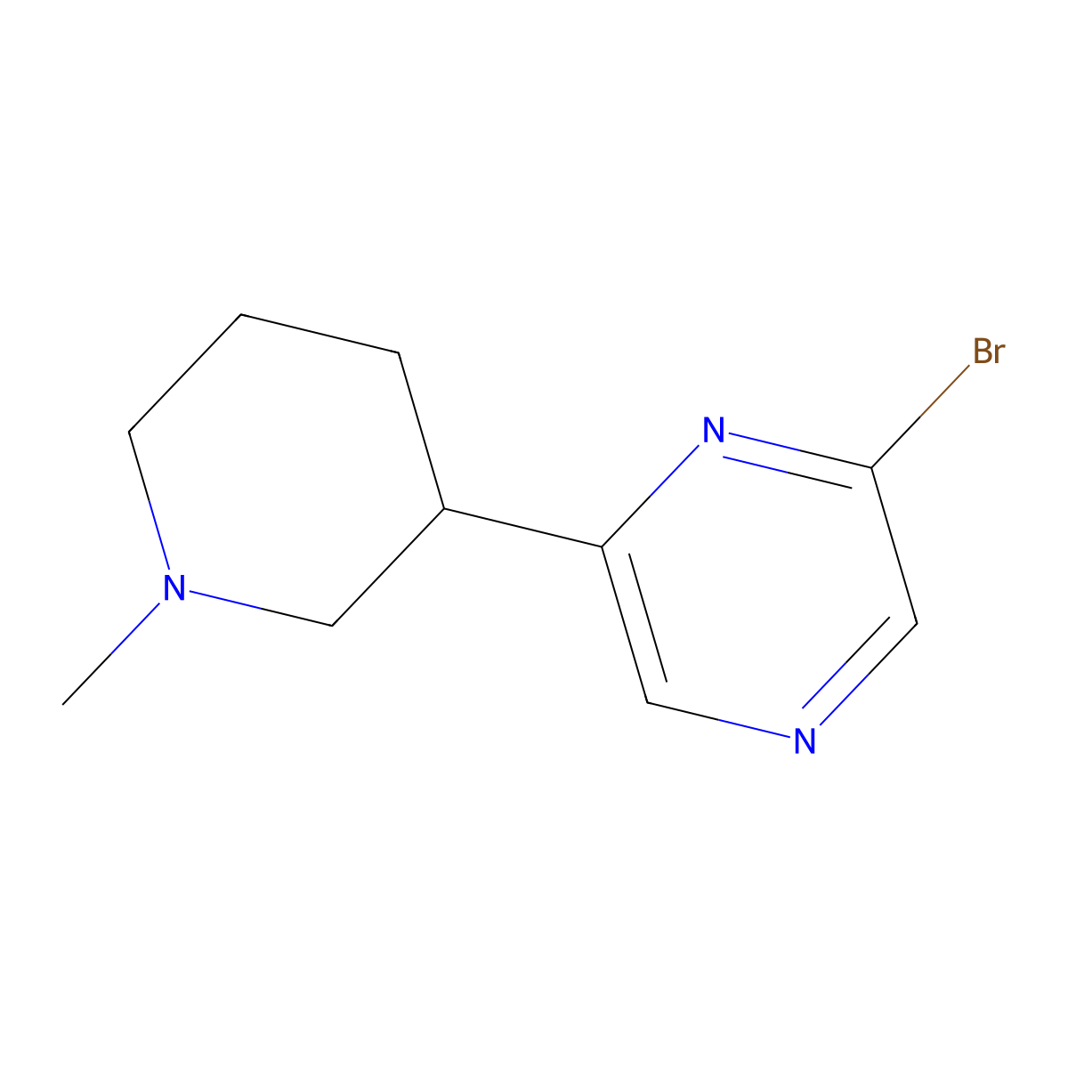 2-Bromo-6-(1-methylpiperidin-3-yl)pyrazine molecular structure, CAS 1316224-41-5