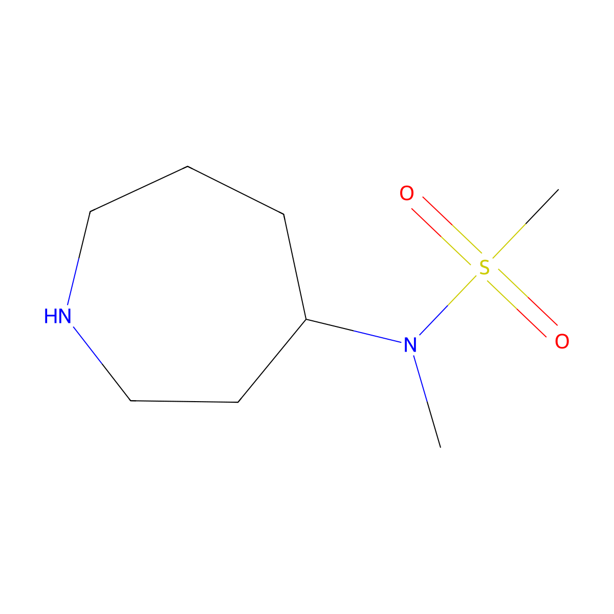 N-(azepan-4-yl)-N-methylmethanesulfonamide molecular structure, CAS 1316224-51-7