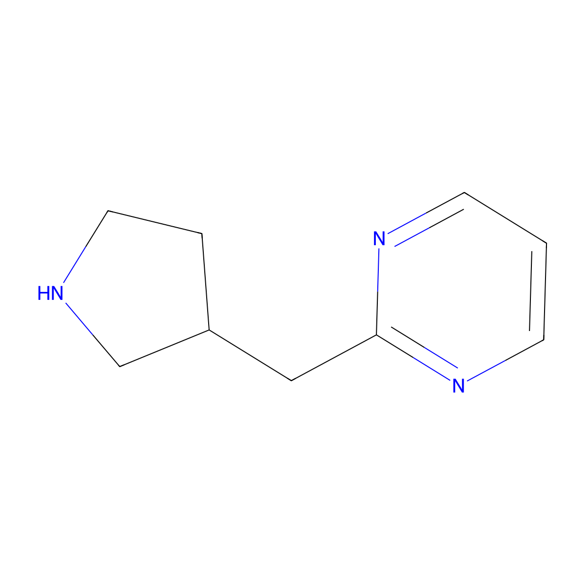 2-(Pyrrolidin-3-ylmethyl)pyrimidine molecular structure, CAS 1316224-83-5