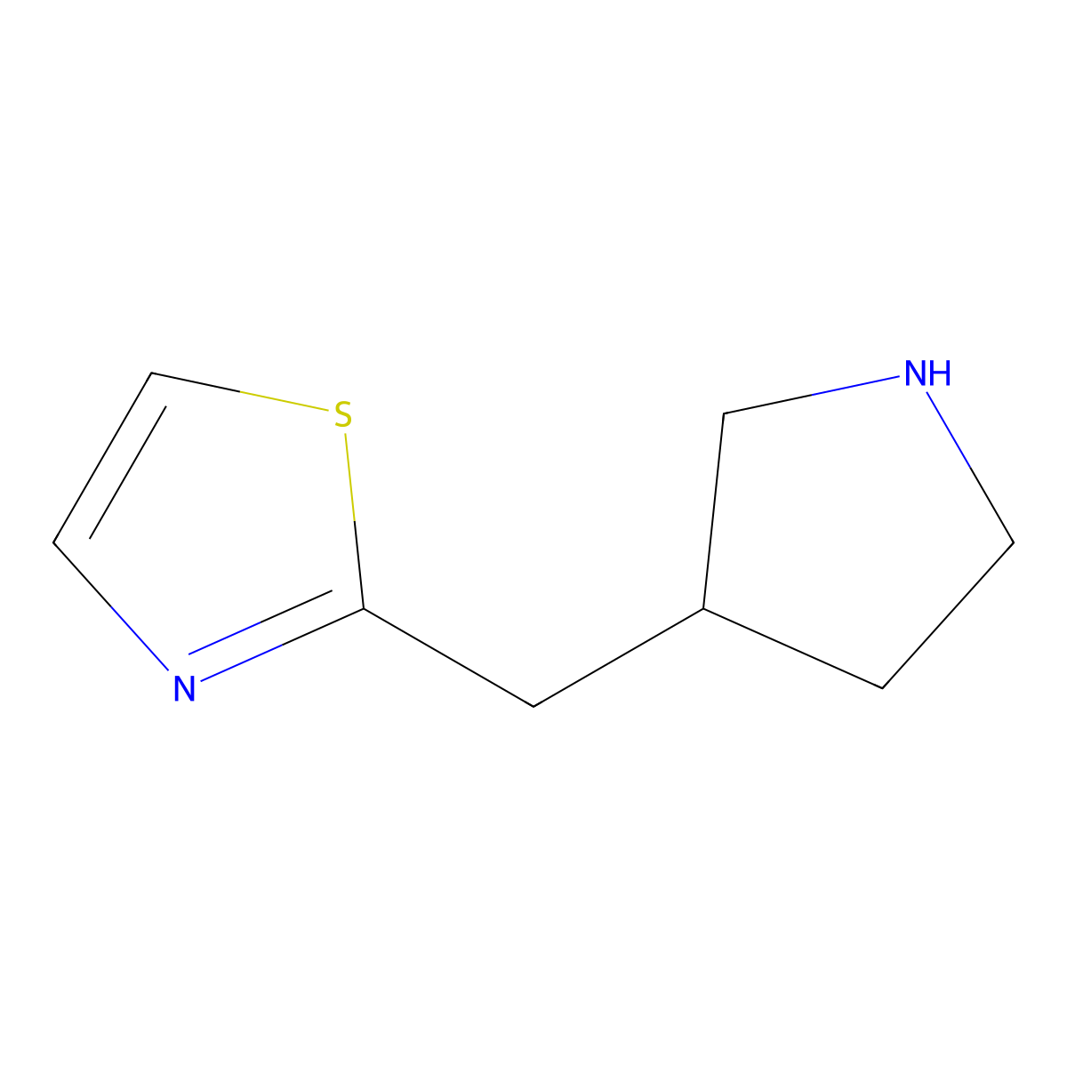 2-[(Pyrrolidin-3-yl)methyl]-1,3-thiazole molecular structure, CAS 1316224-87-9