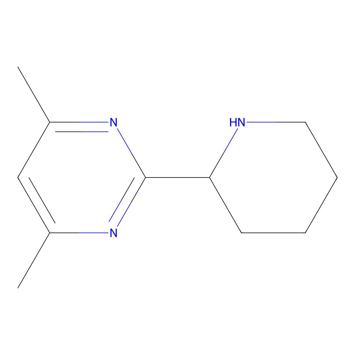4,6-Dimethyl-2-(piperidin-2-yl)pyrimidine molecular structure, CAS 1316224-89-1