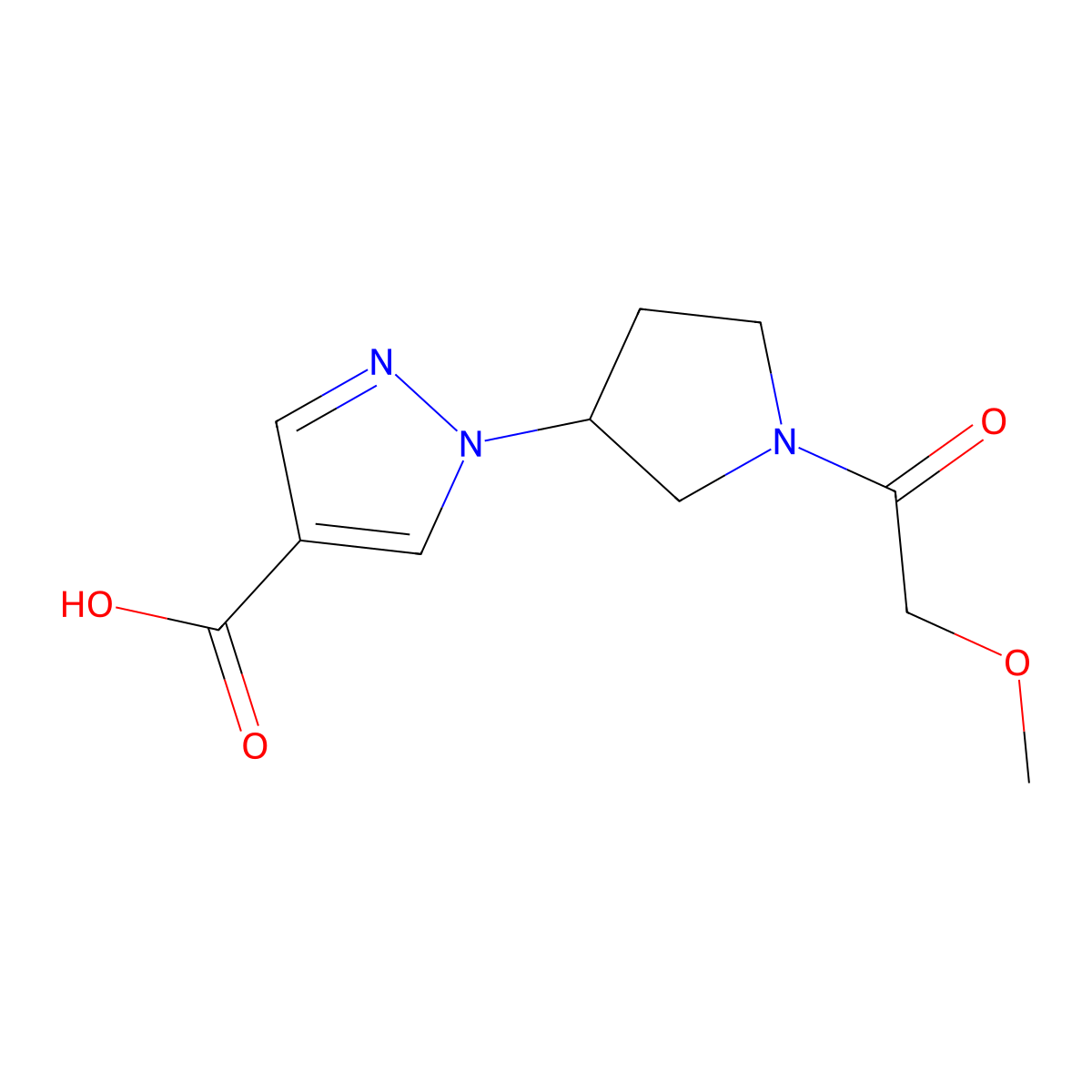1-(1-(2-Methoxyacetyl)pyrrolidin-3-yl)-1H-pyrazole-4-carboxylic acid molecular structure, CAS 1316225-01-0
