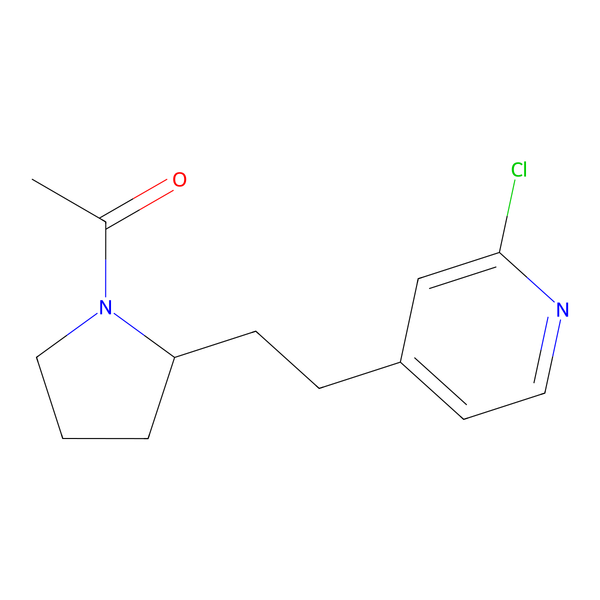 1-[2-[2-(2-Chloropyridin-4-yl)ethyl]pyrrolidin-1-yl]ethanone molecular structure, CAS 1316225-03-2