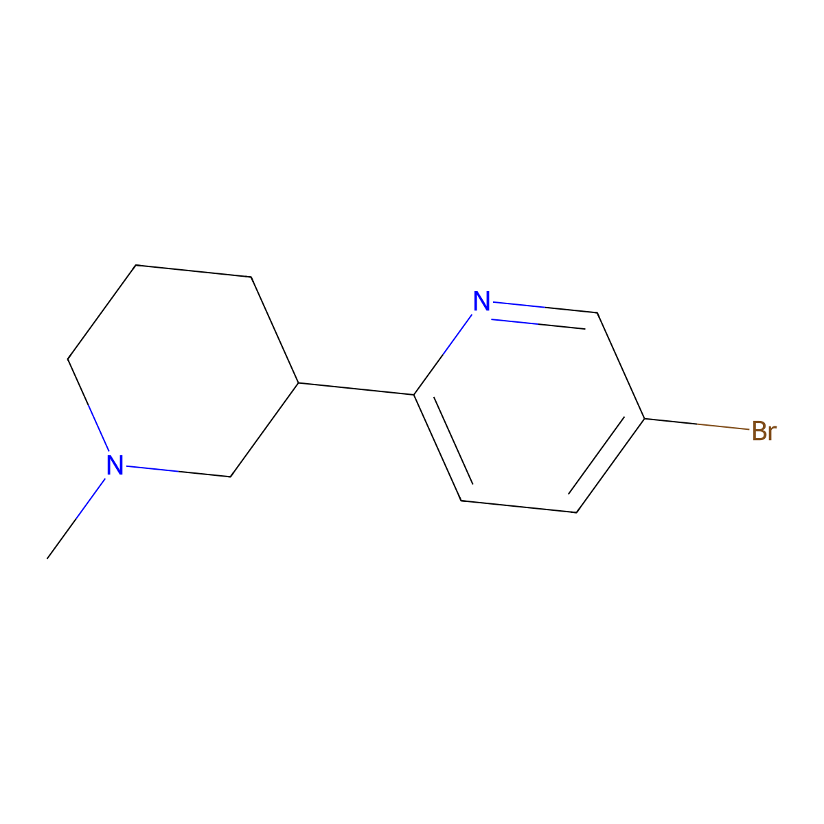 5-Bromo-2-(1-methylpiperidin-3-yl)pyridine molecular structure, CAS 1316225-04-3