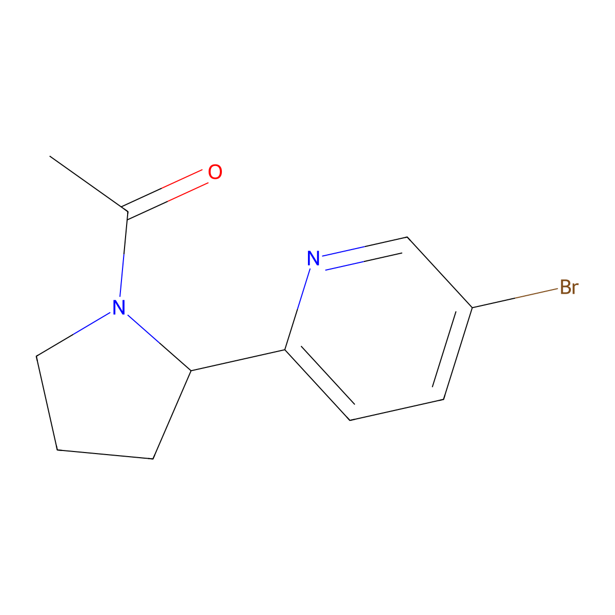 1-(2-(5-Bromopyridin-2-yl)pyrrolidin-1-yl)ethanone molecular structure, CAS 1316225-07-6