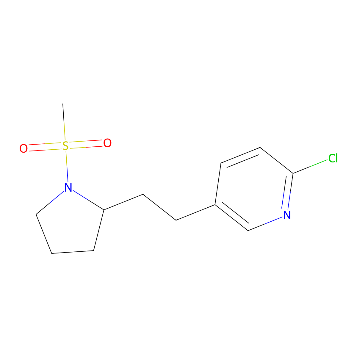 2-Chloro-5-[2-(1-methanesulfonyl-pyrrolidin-2-yl)-ethyl]-pyridine molecular structure, CAS 1316225-12-3