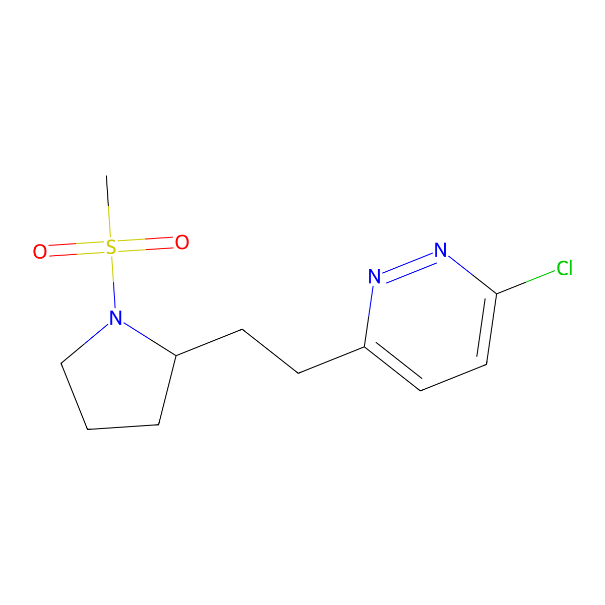 3-Chloro-6-[2-(1-methanesulfonyl-pyrrolidin-2-yl)-ethyl]-pyridazine molecular structure, CAS 1316225-19-0
