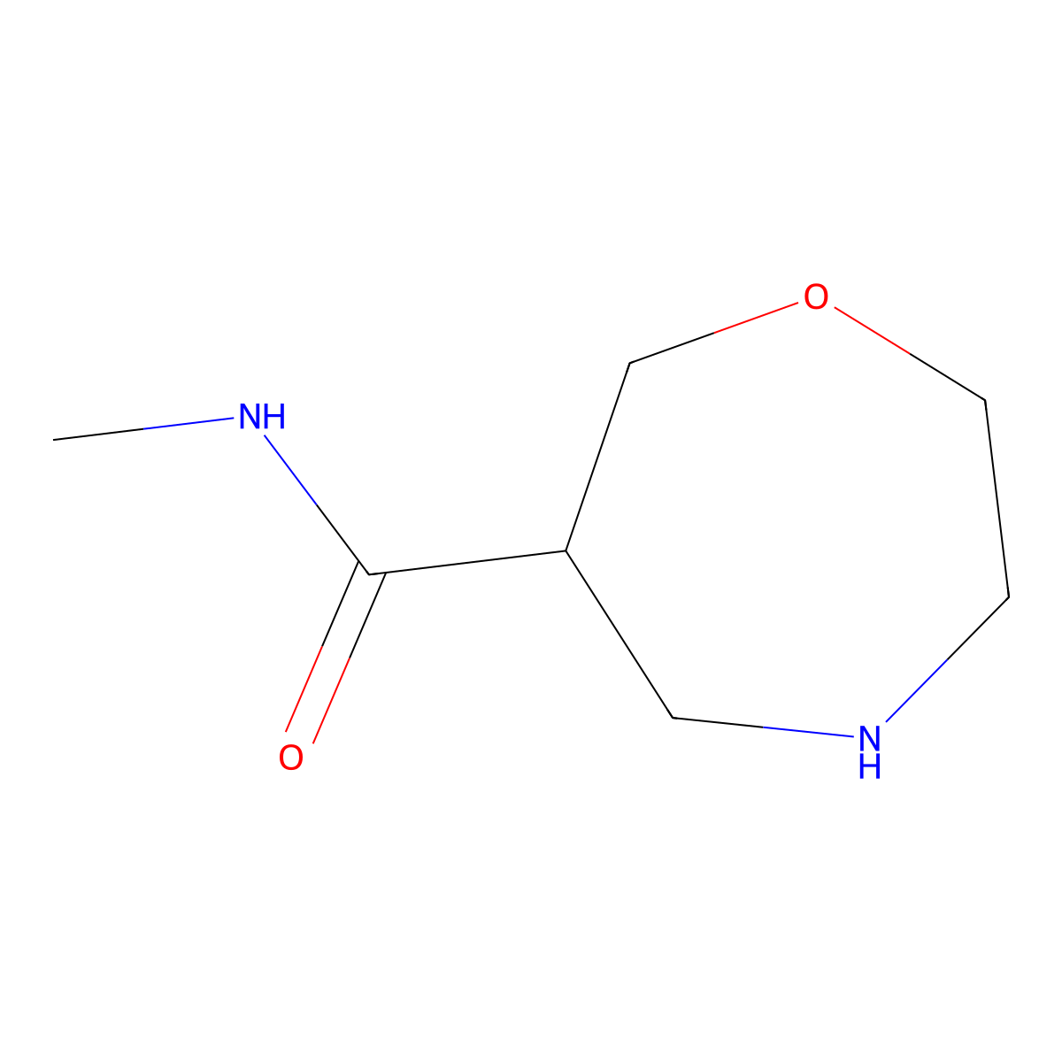 N-methyl-1,4-oxazepane-6-carboxamide molecular structure, CAS 1316225-27-0