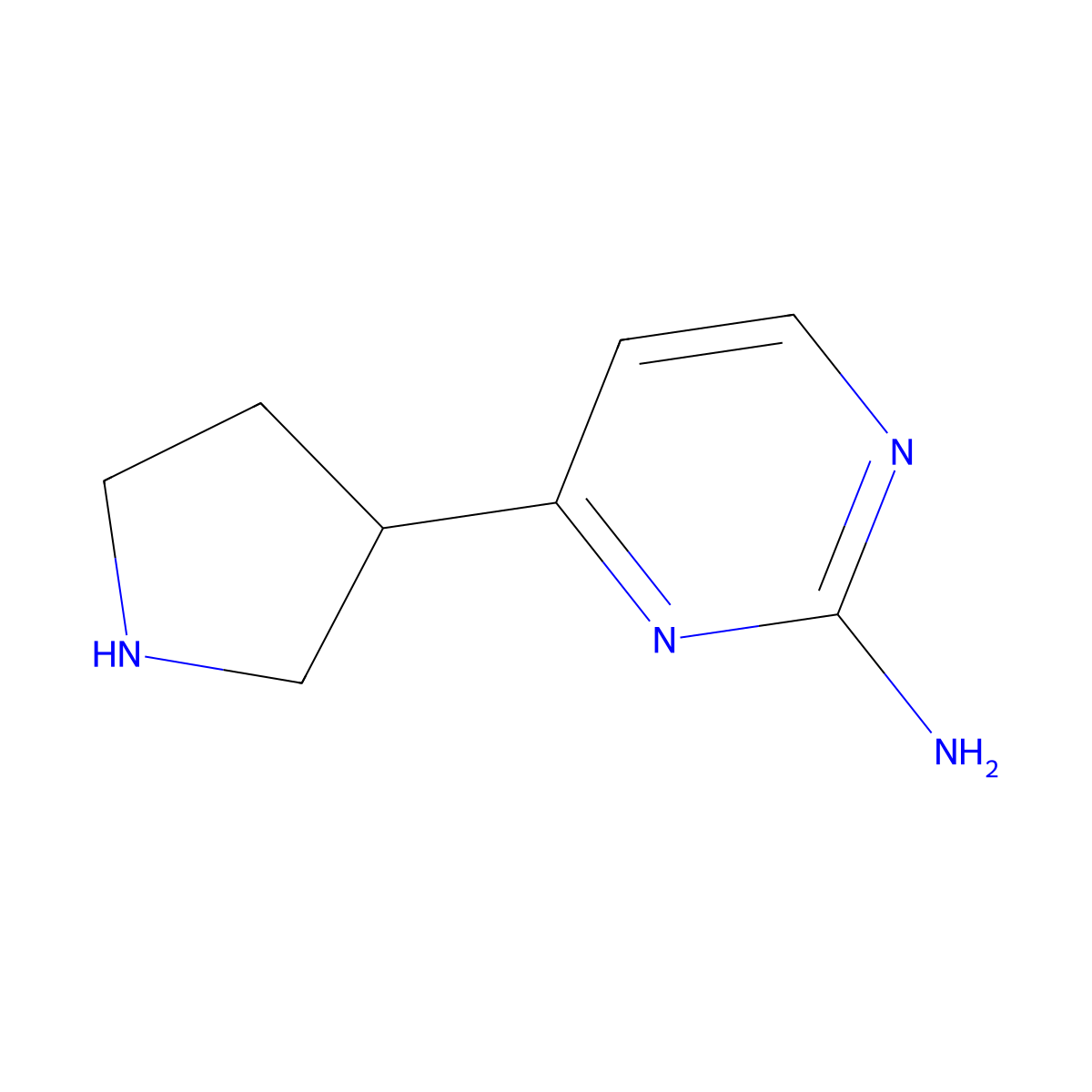 4-(Pyrrolidin-3-YL)pyrimidin-2-amine molecular structure, CAS 1316225-30-5