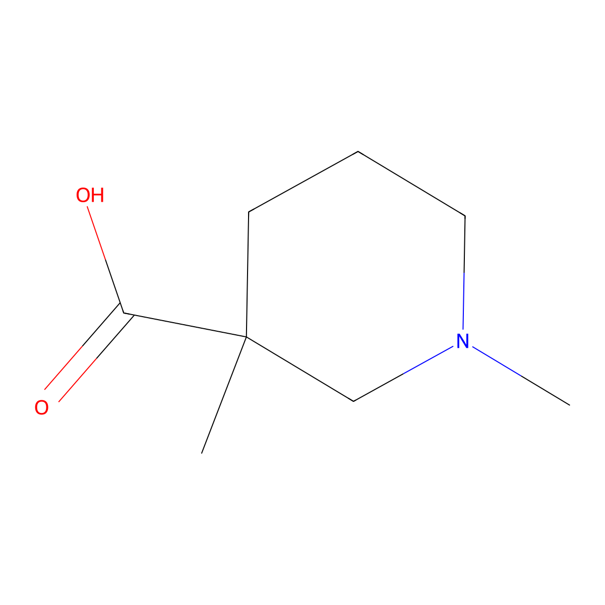 1,3-Dimethylpiperidine-3-carboxylic acid molecular structure, CAS 1316225-56-5