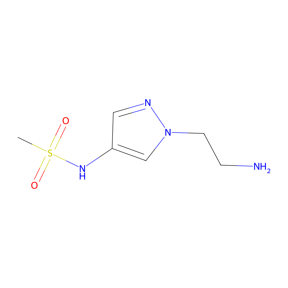 N-(1-(2-Aminoethyl)-1H-pyrazol-4-yl)methanesulfonamide molecular structure, CAS 1316225-66-7