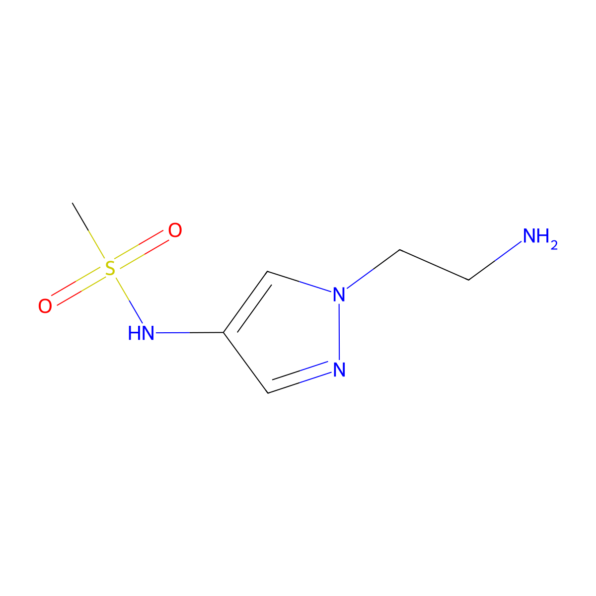 N-(1-(2-Aminoethyl)-1H-pyrazol-4-yl)methanesulfonamide molecular structure, CAS 1316225-66-7