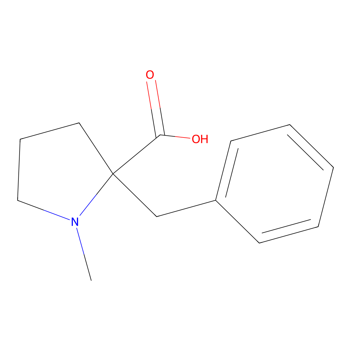 2-Benzyl-1-methylpyrrolidine-2-carboxylic acid molecular structure, CAS 1316225-67-8