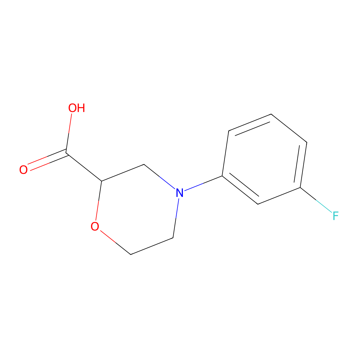 4-(3-Fluorophenyl)morpholine-2-carboxylic acid molecular structure, CAS 1316225-76-9