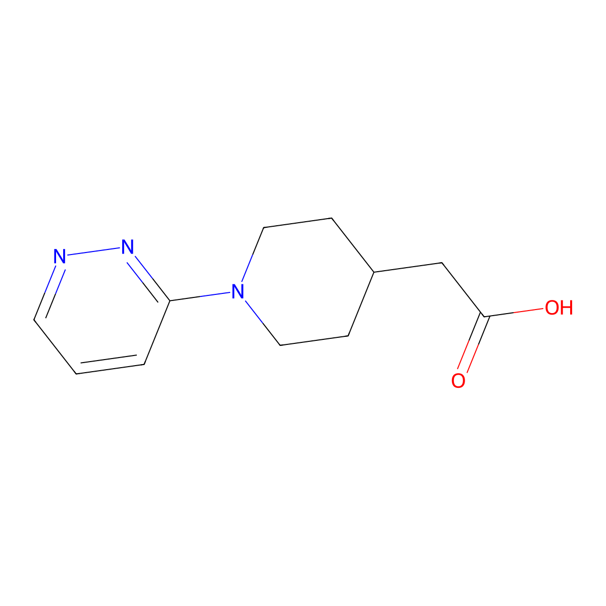 (1-Pyridazin-3-yl-piperidin-4-yl)-acetic acid molecular structure, CAS 1316225-77-0