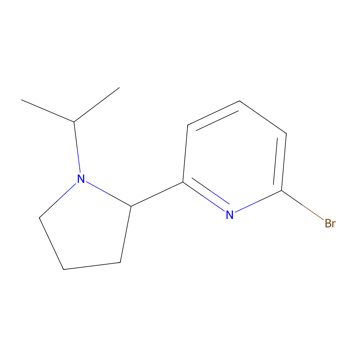 2-Bromo-6-(1-isopropylpyrrolidin-2-yl)pyridine molecular structure, CAS 1316225-85-0