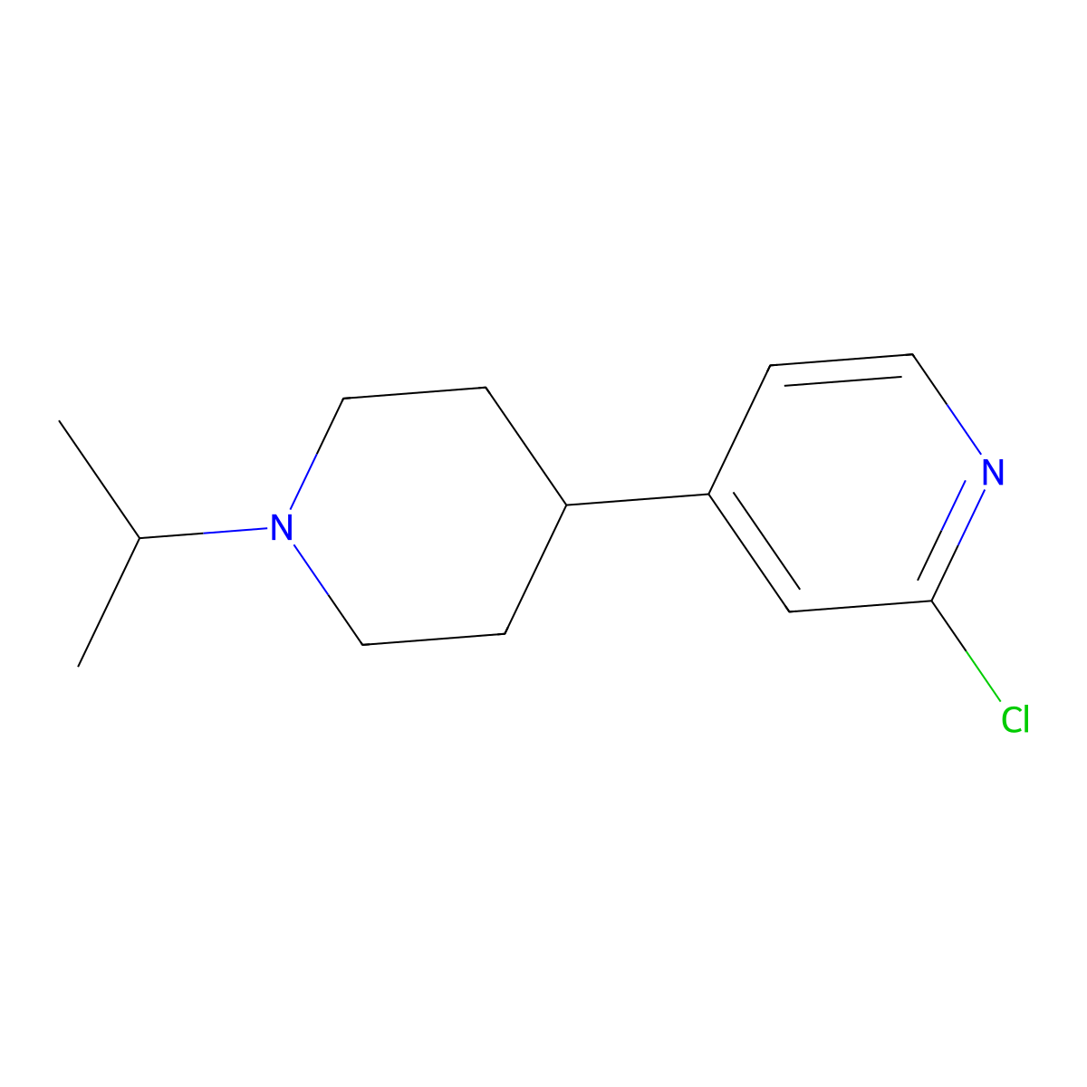 2-Chloro-4-(1-isopropylpiperidin-4-yl)pyridine molecular structure, CAS 1316225-87-2