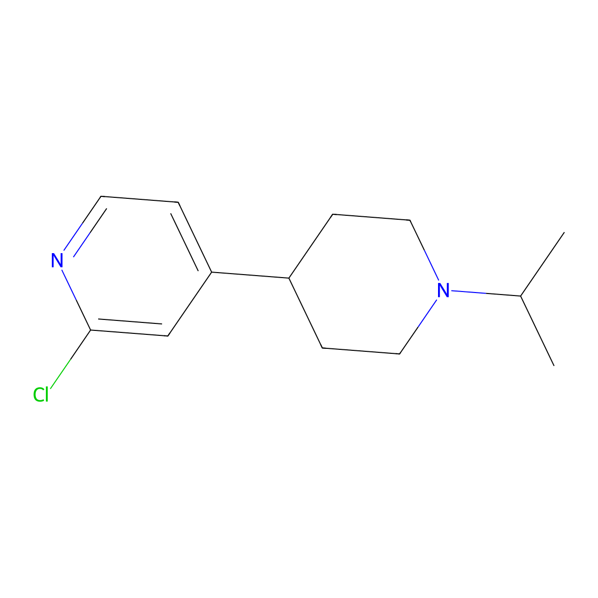 2-Chloro-4-(1-isopropylpiperidin-4-yl)pyridine molecular structure, CAS 1316225-87-2
