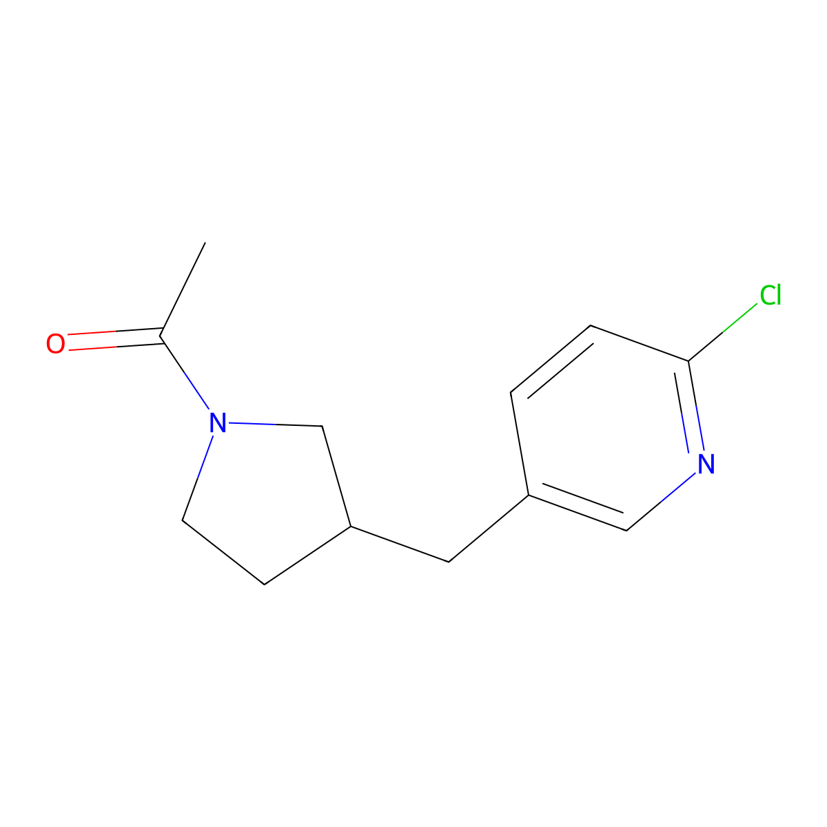 1-(3-((6-Chloropyridin-3-yl)methyl)pyrrolidin-1-yl)ethanone molecular structure, CAS 1316225-91-8