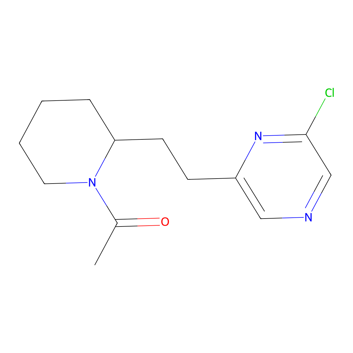 1-[2-[2-(6-Chloropyrazin-2-yl)ethyl]piperidin-1-yl]ethanone molecular structure, CAS 1316225-92-9