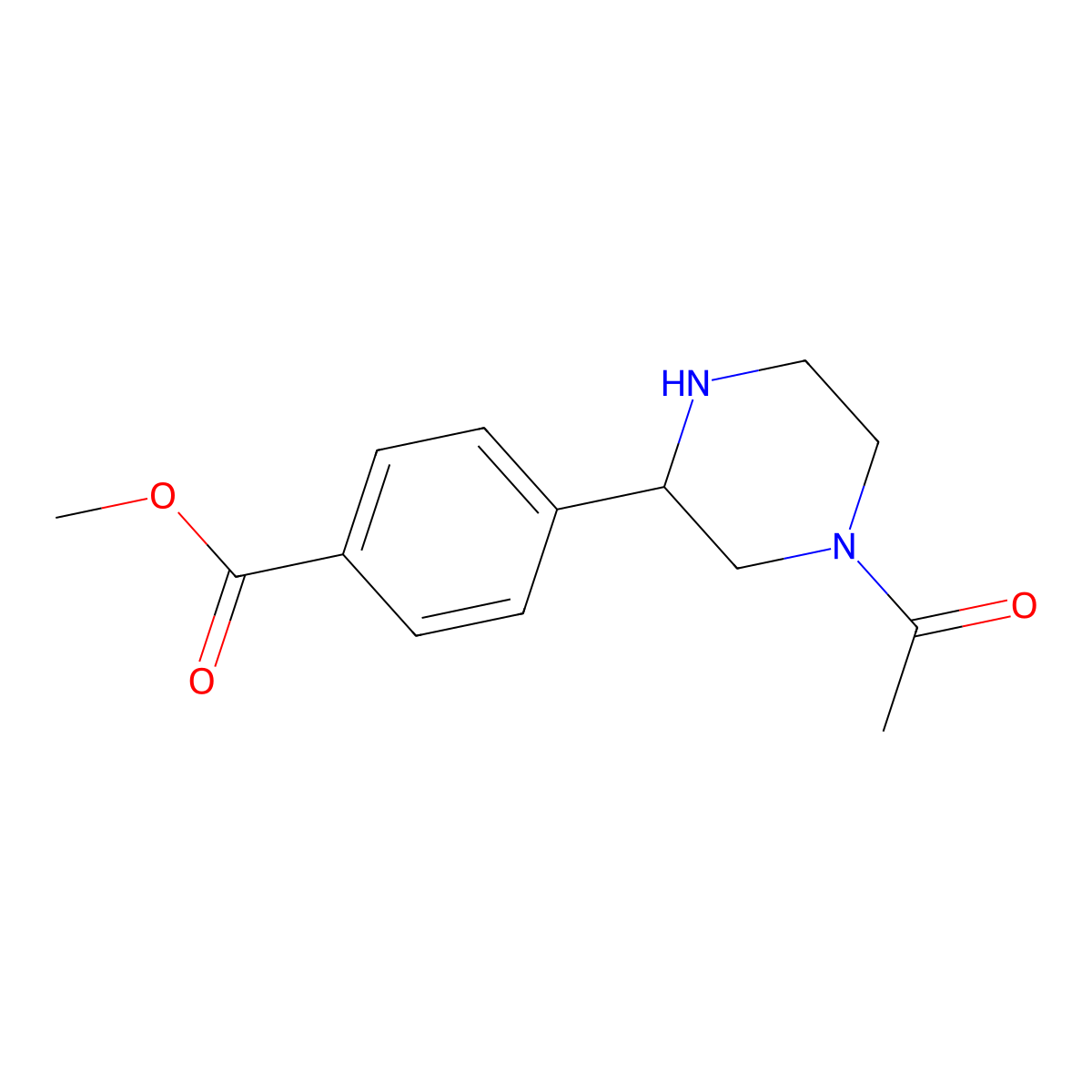 Methyl 4-(4-acetylpiperazin-2-yl)benzoate molecular structure, CAS 1316226-02-4