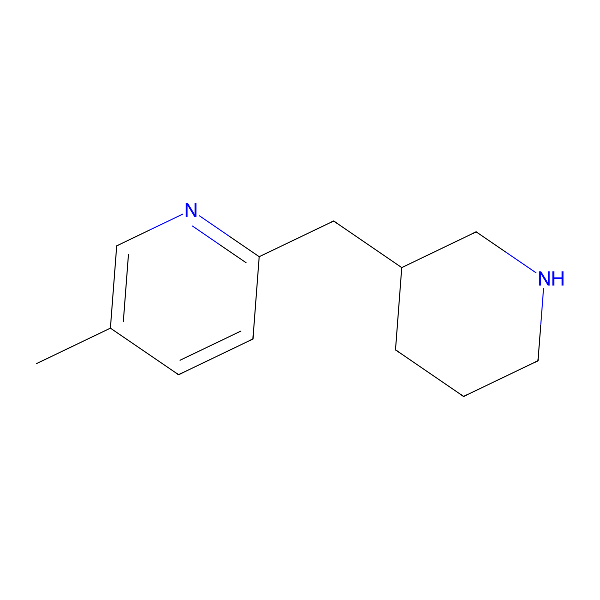 5-Methyl-2-(piperidin-3-ylmethyl)pyridine molecular structure, CAS 1316226-08-0