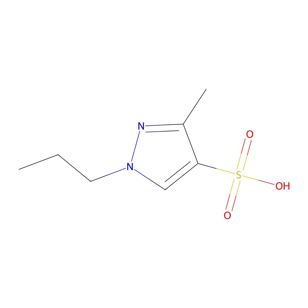 3-Methyl-1-propyl-1H-pyrazole-4-sulfonic acid molecular structure, CAS 1316226-92-2