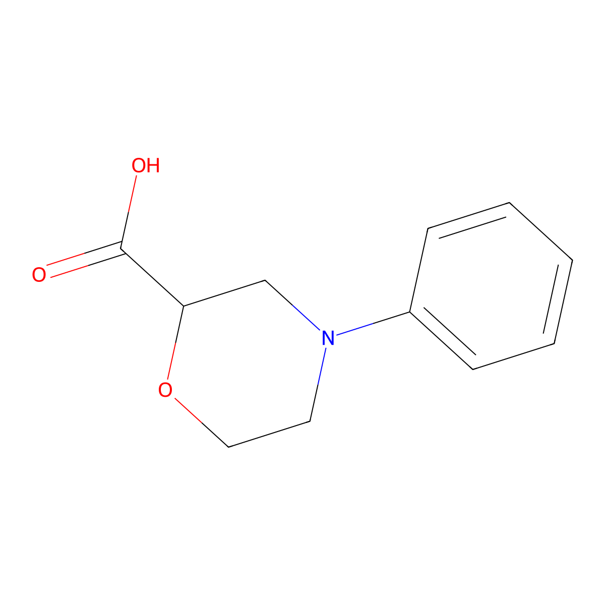 4-Phenylmorpholine-2-carboxylic acid molecular structure, CAS 1316227-03-8