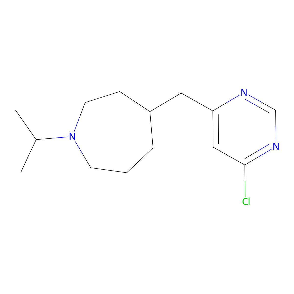 4-((6-Chloropyrimidin-4-yl)methyl)-1-isopropylazepane molecular structure, CAS 1316227-04-9