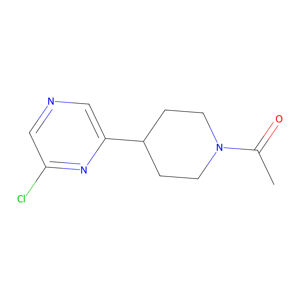 1-(4-(6-Chloropyrazin-2-yl)piperidin-1-yl)ethanone molecular structure, CAS 1316227-07-2