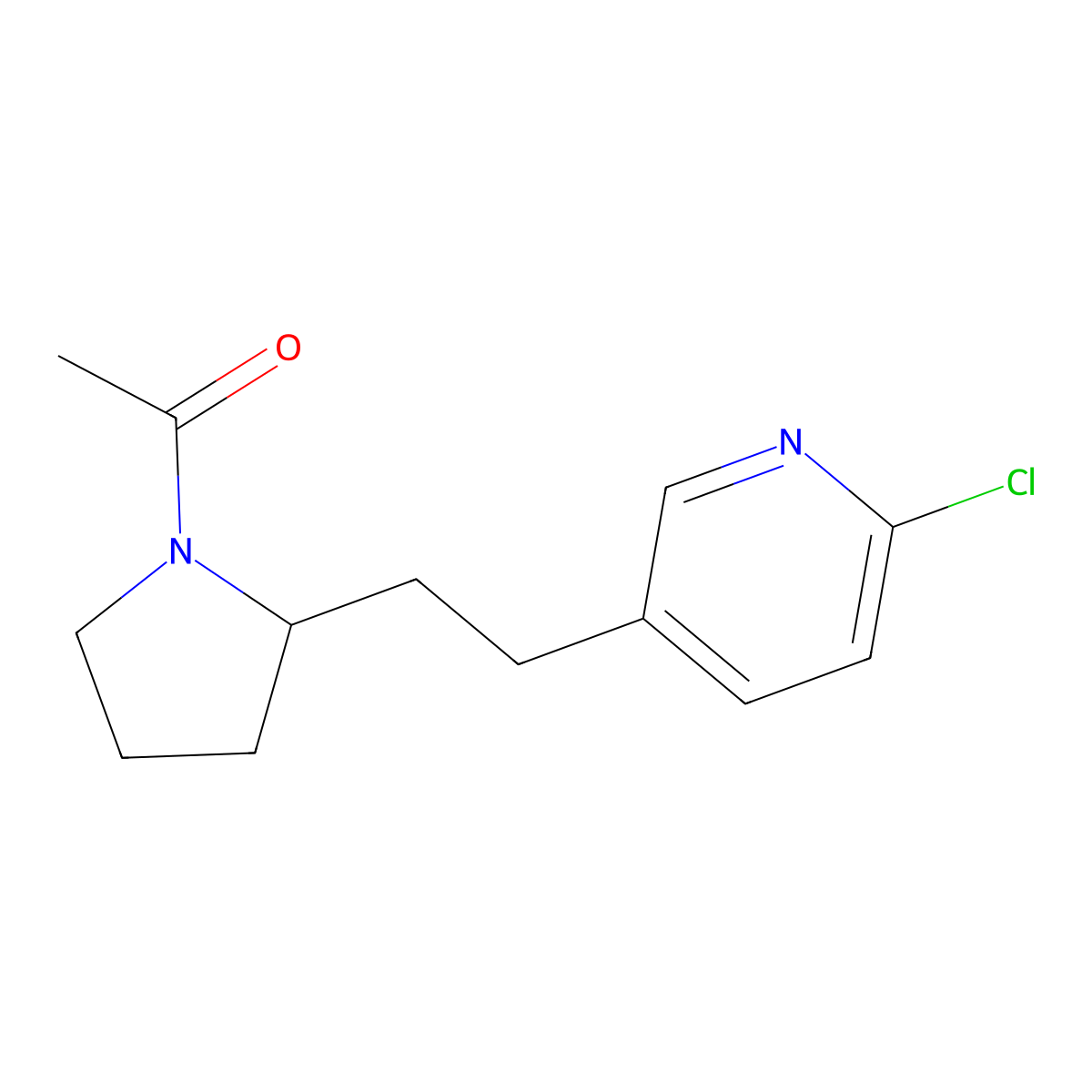 1-[2-[2-(6-Chloropyridin-3-yl)ethyl]pyrrolidin-1-yl]ethanone molecular structure, CAS 1316227-16-3