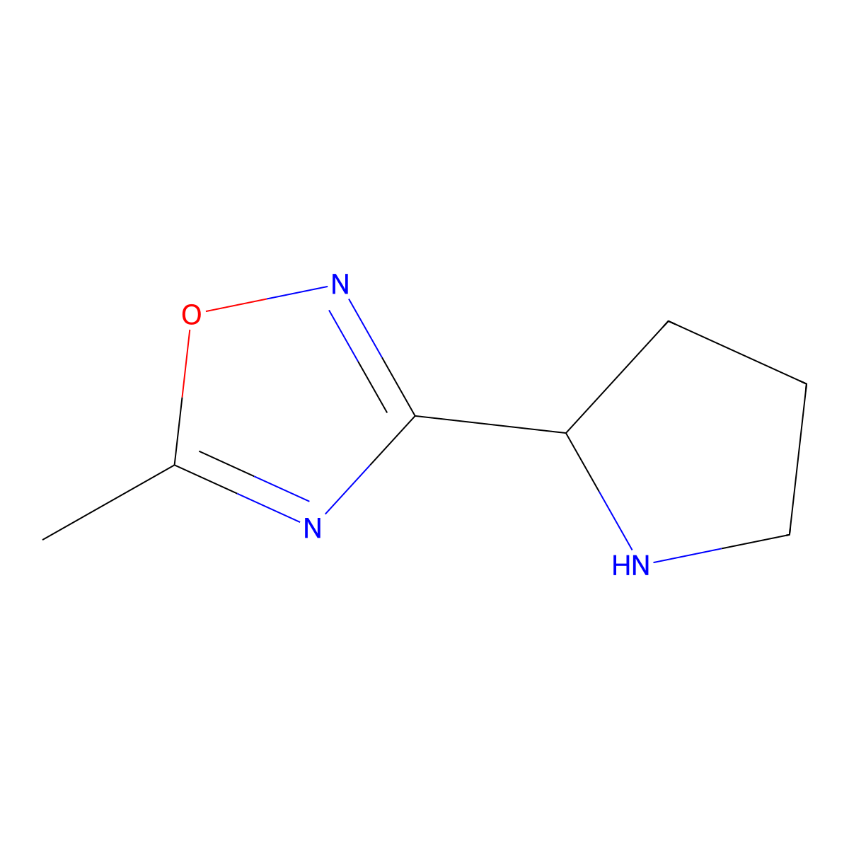 5-Methyl-3-(pyrrolidin-2-yl)-1,2,4-oxadiazole molecular structure, CAS 1316227-35-6