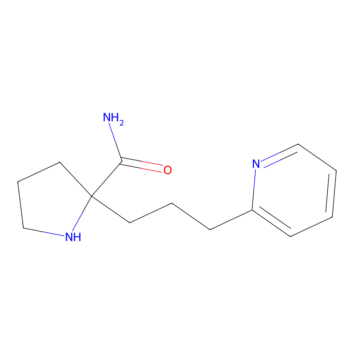 2-(3-(Pyridin-2-yl)propyl)pyrrolidine-2-carboxamide molecular structure, CAS 1316227-40-3